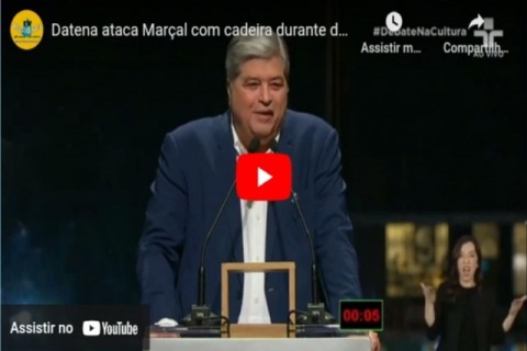 Datena ataca Marçal com cadeira durante debate na TV Cultura; veja o vídeo