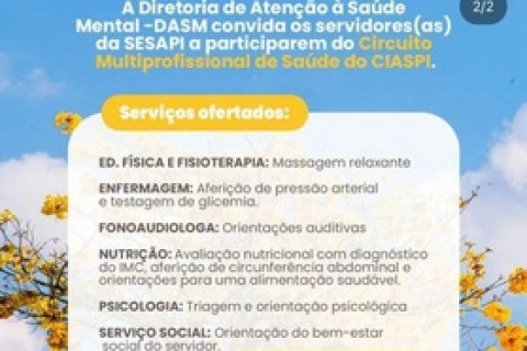 Sesapi promove ação em alusão ao Setembro Amarelo com servidores